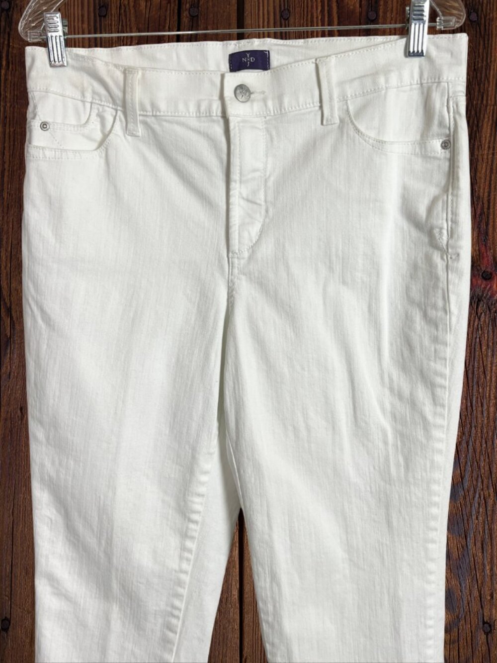 NYDJ White Crop Pants Lift and Tuck Technology Stretch Size 12 Like New - Picture 2 of 10